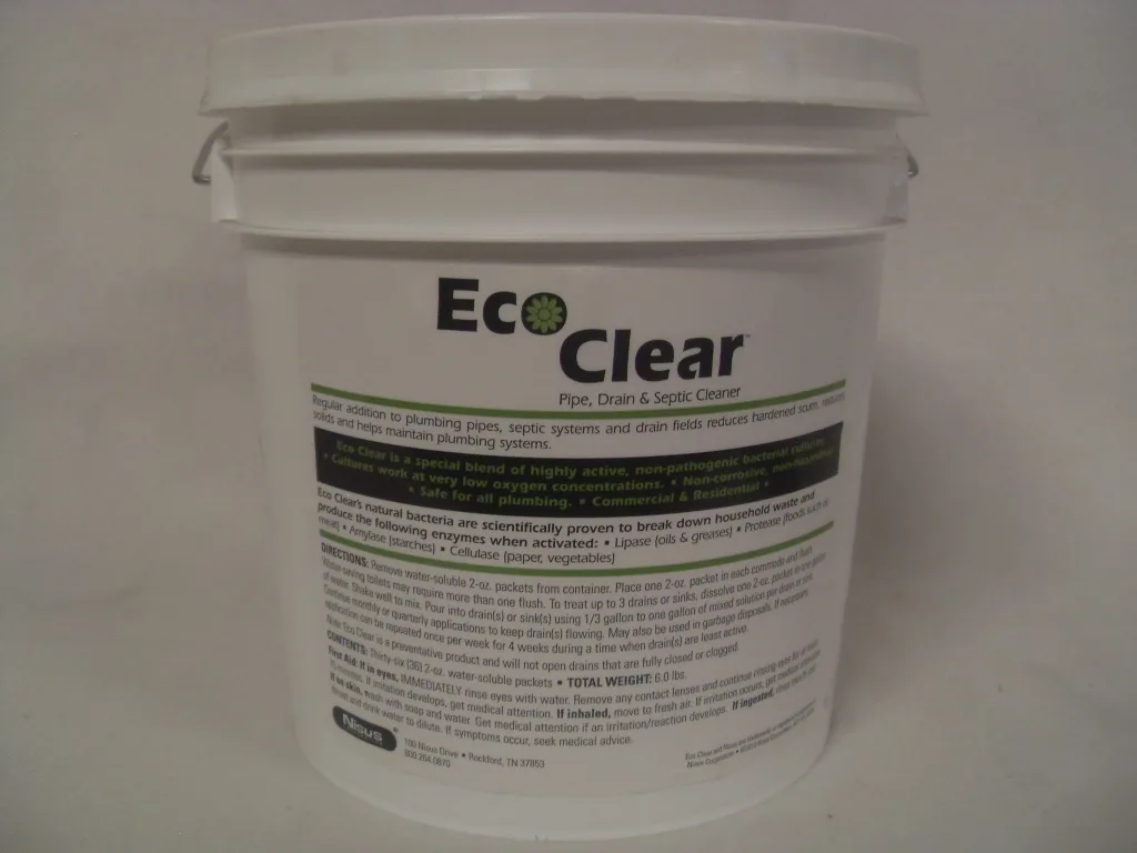 EcoClear Pipe Drain Septic Cleaner - 36 Packs of 2 Oz