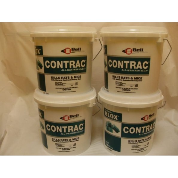 Contrac All Weather Blox Rodenticide - 4 x 4 lb Pails